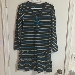 Striped Dress - Blue and Green